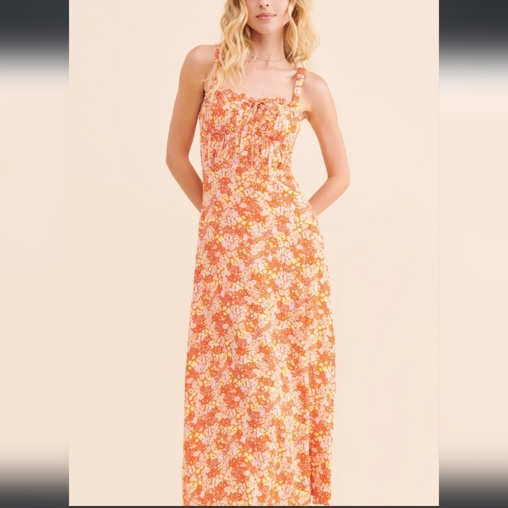 Astr The Label Elsie Orange Floral Dress - Picture 5 of 12